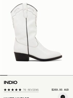 ROC Australia Indigo White Cowboy Boot